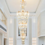 European Crystal Chandelier Modern Duplex Hotel Villa Staircase Long Chandelier
