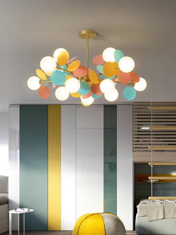 Glass Hanging Ceiling Lamp for Kids Room, Living Room, Bedroom - Modern Chandelier & Home Decor