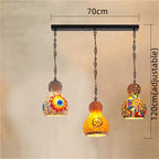 Turkish Mosaic Chandelier: Colorful Stained Glass Pendant Lamp