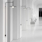 LED Glass Art Wall Lamp with Long Rocker Arm for Living Room and Studio