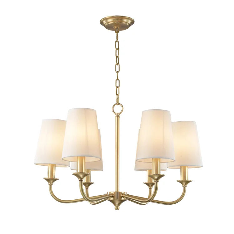 Rural Fabric Gold Pendant Chandelier for Living Room, Bedroom, and Restaurant Lighting