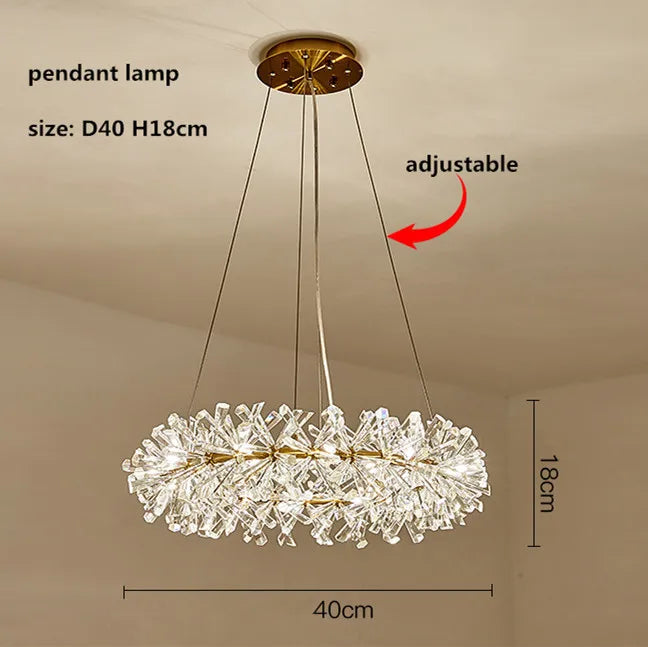 Luxury K9 Crystal Chandelier: Modern Nordic Living Dinning Room Bedroom Lighting