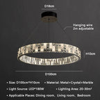 Crystal Lustre Circle Chandelier LED Lights - Modern Luxury Minimalism décor