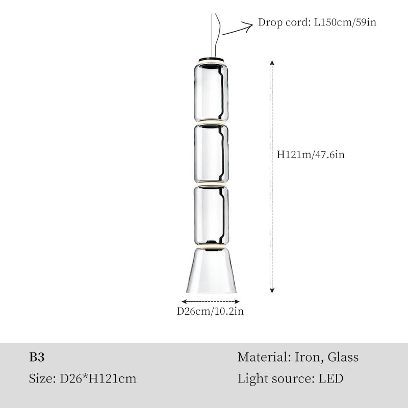 Modern Clear Glass LED Ceiling Chandelier for Living Room & Bar Décor