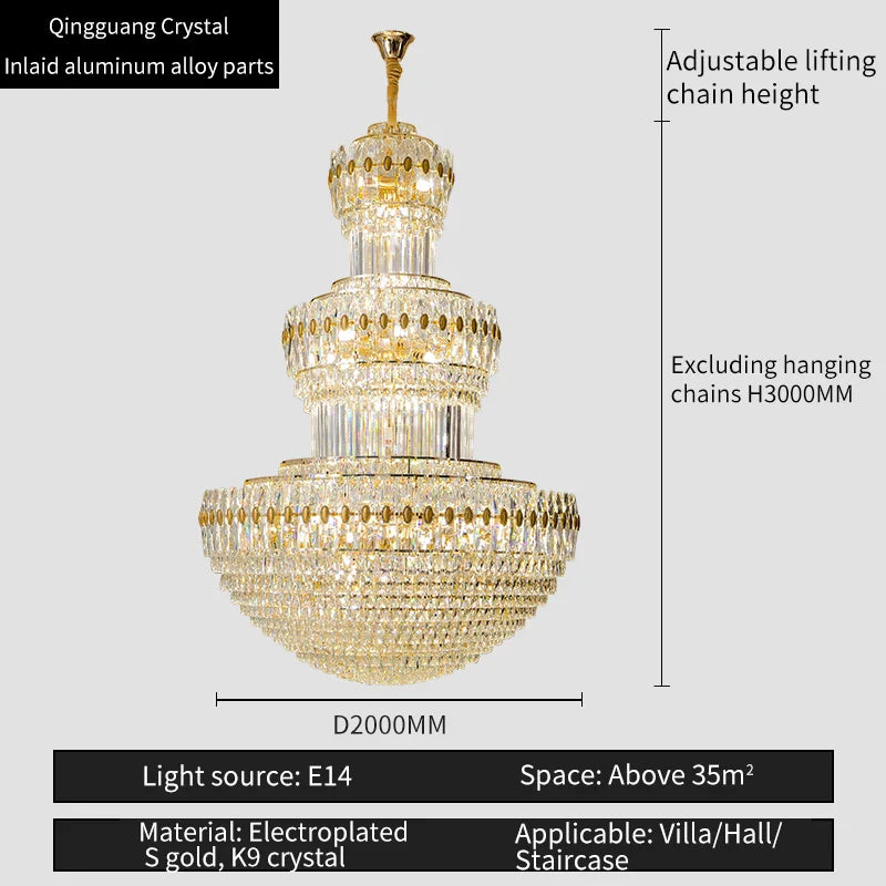 Crystal Chandelier: Elegant Lighting for Home, Villa, Hotel Lobby
