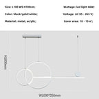 Metal Line Pendant Light Fixture for Modern Minimalist Dining Room and Kitchen