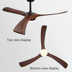 70" Wooden Ceiling Fan with Reversible Motor for Year-Round Comfort