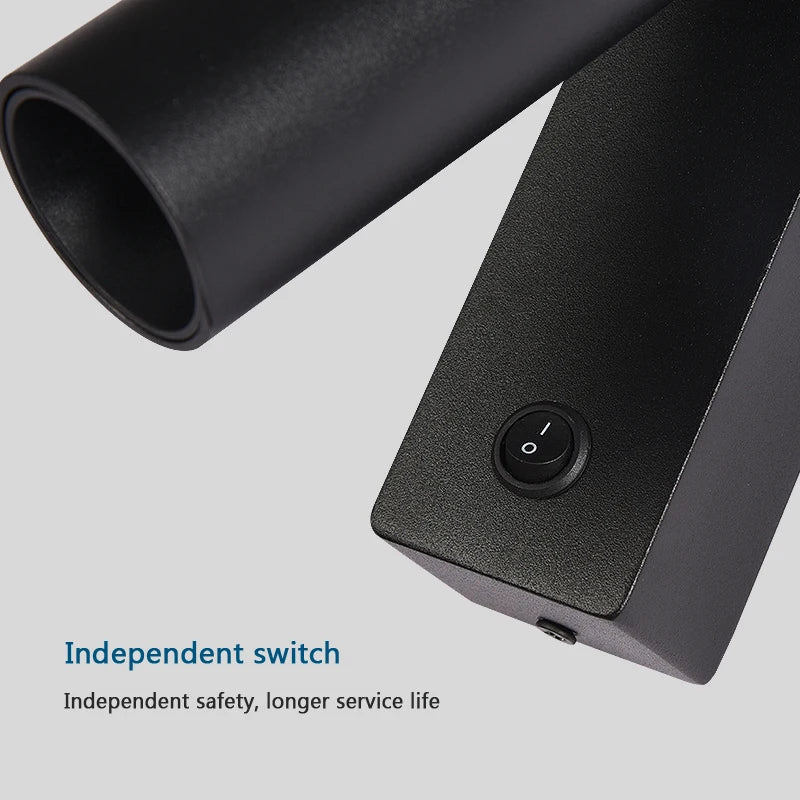 LED Wall Light: Modern Rotation Headboard Reading Lights for Bedroom, Living Room