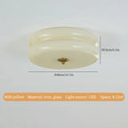 White Yellow Glass LED Ceiling Chandelier Modern Living Room Decor