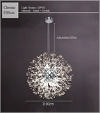 Dandelion Chandelier LED Sparkle Ball Crystal Lighting for Restaurant & Living Room