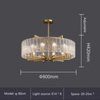 Luxury Water Ripple Glass Chandelier - LED Lighting Fixture for Home Decor