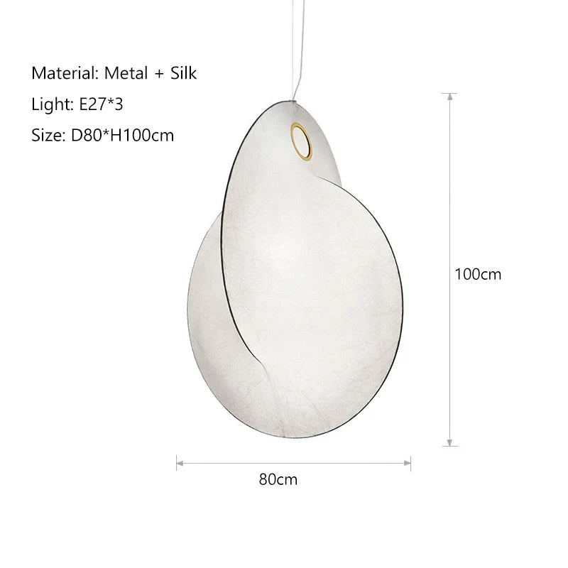 Silk Shell Pendant Lamp: Japanese Style, Simple Design for Living Room, Bedroom, Kitchen