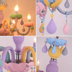Crystal Chandelier: Modern Macaron Colorful Rainbow Lustres for Children's Room