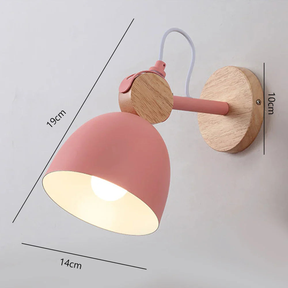 Pink Wall Lights: Nordic Minimalist Bedroom Bedside Lamps, Modern Living Room Decor