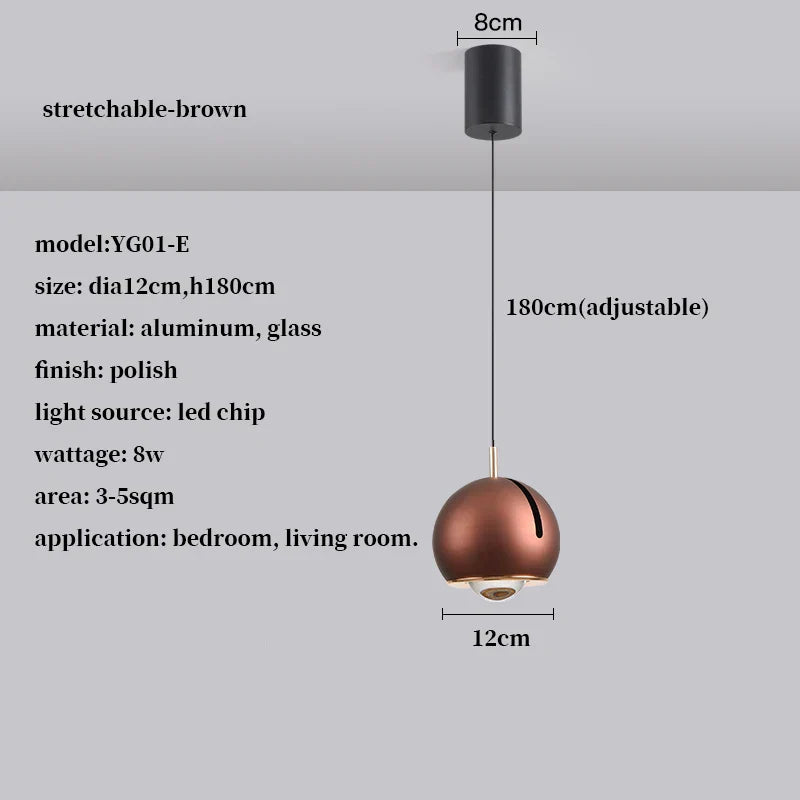 Adjustable Angle LED Pendant Light: Modern Stretchable Chandelier for Home Decor