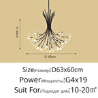 Dandelion Flower Chandelier: Modern LED Living Room Bedroom Indoor Decor Bouquet Lamps