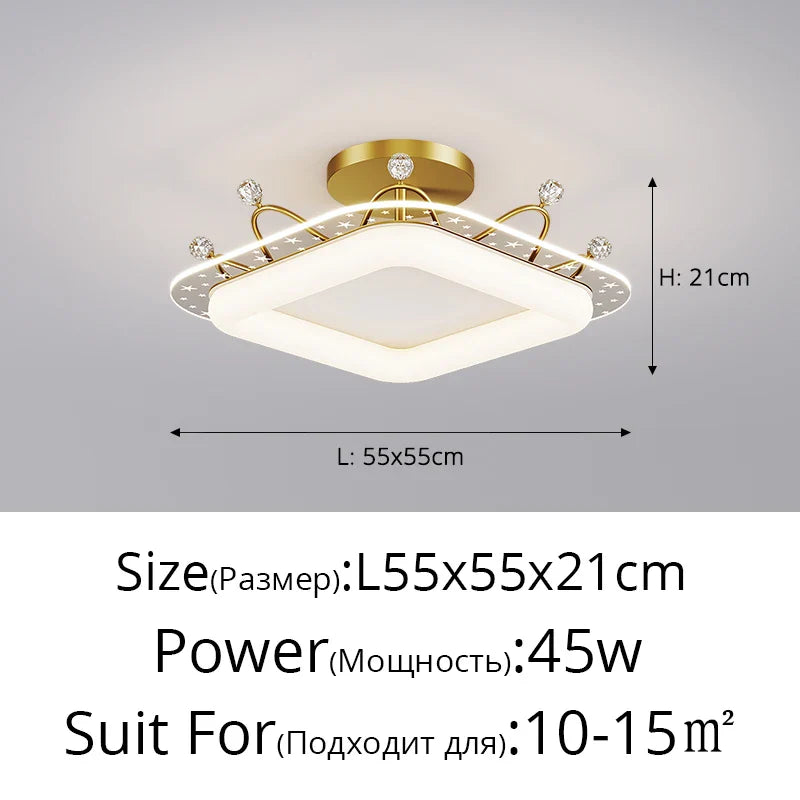 Kids' Room Ceiling Light in Gold Pink Blue for Bedroom and Living Room