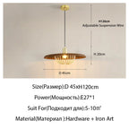 Walnut Metal Saucer Pendant Light - LED Hanging Lamp for Modern Home Decor