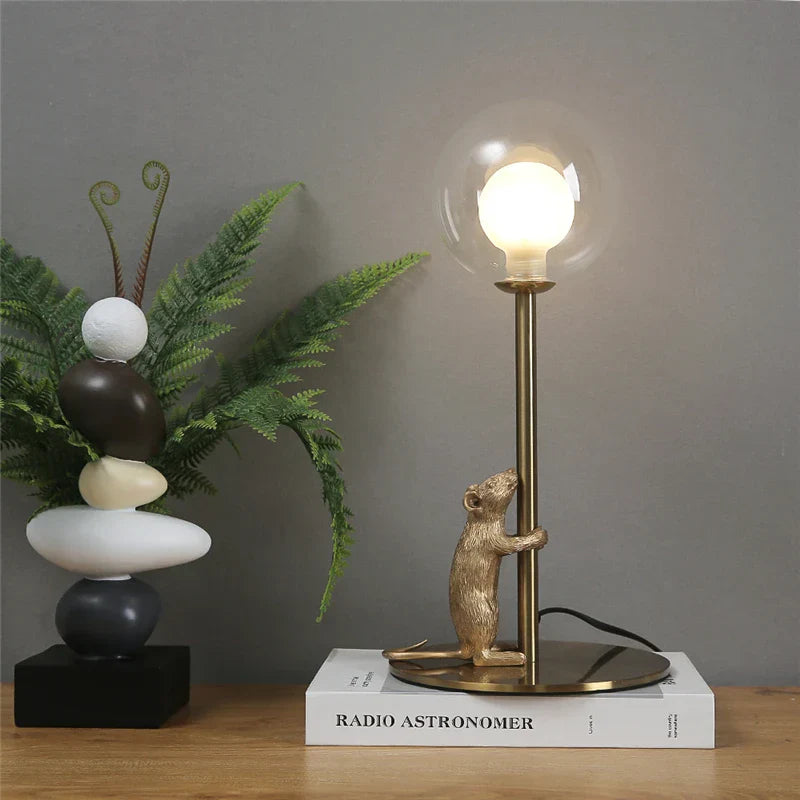 Resin Mouse Table Lamp LED Desk Light Modern Decorative Stand Lighting Fixtures