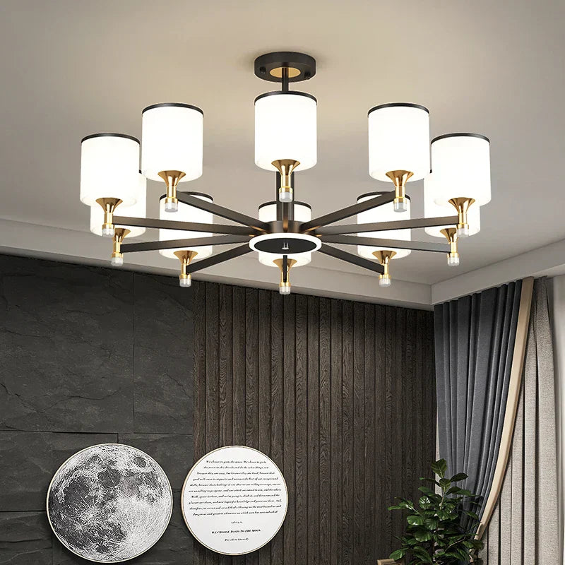 Glass Chandelier: Nordic Modern LED Hanging Light for Living Room and Bedroom