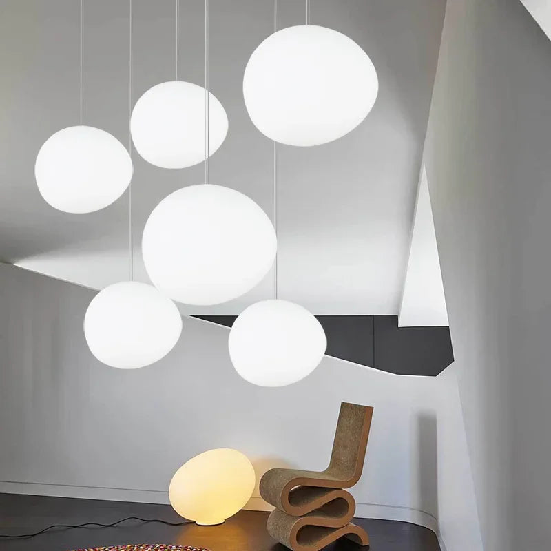 Gregg Glass Pendant Lights for Living Room, Bedside, Modern Round Ceiling Lamps