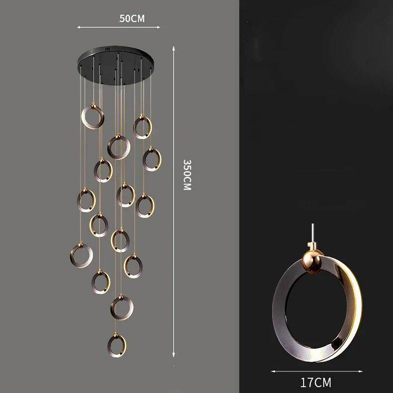 Crystal Chandelier Stair Pendant, Modern Living Room Lighting, Interior Home Decoration