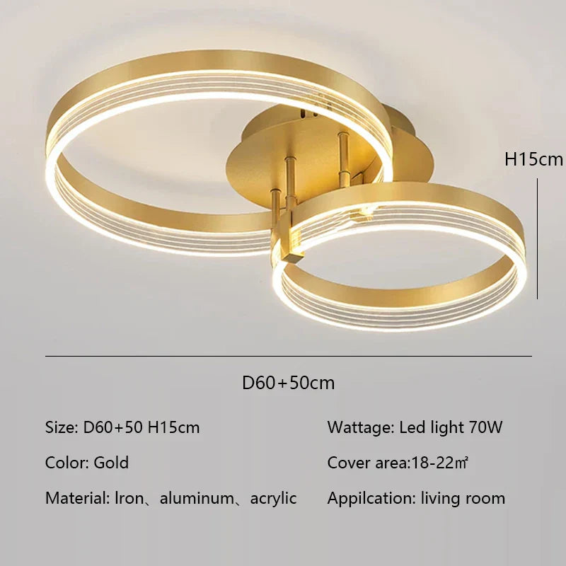 Modern Minimalism Round Ring Ceiling Lamp LED Lighting Fixture