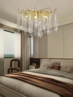 Large Droplet Crystal Chandelier: Modern Bedroom & Restaurant Pendent Lamp