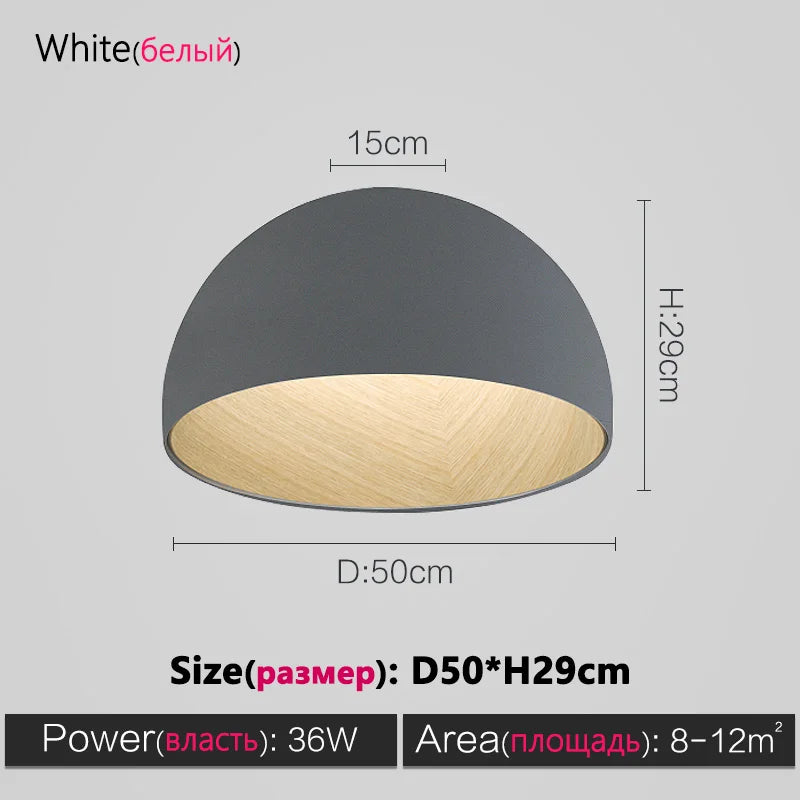 Nordic Wood Grain Ceiling Lamp: Minimalist Designer Art for Living Room & Bedroom