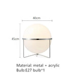 White Acrylic Ball LED Floor Lamp for Home Living Room and Hotel Decor