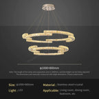 Circular Crystal Pendant Light Chandelier for Living Room