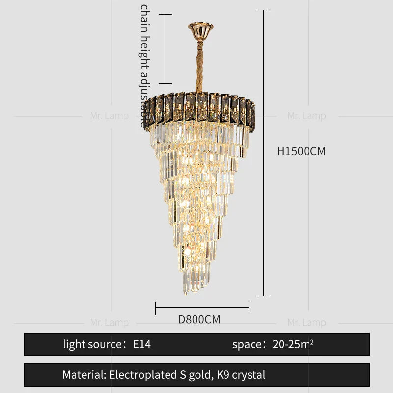 Amber Crystal Chandelier for Luxurious Living Spaces