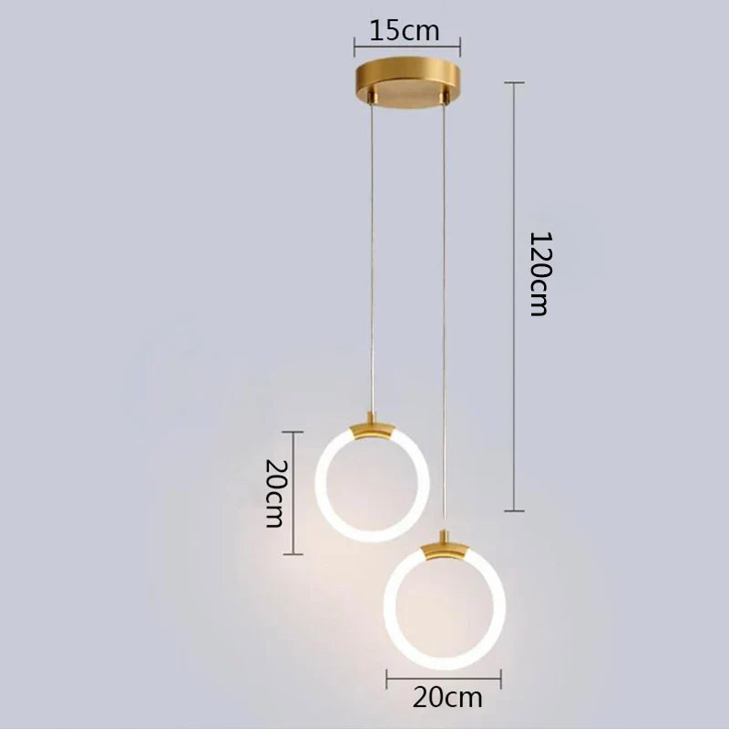 Gold Pendant Lights Energy Saving for Living Room Hanglamp