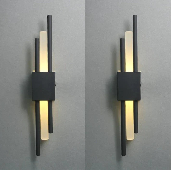 Modern Acrylic Pipe LED Wall Sconce Light for Room Decor, Black & Gold Iron Art