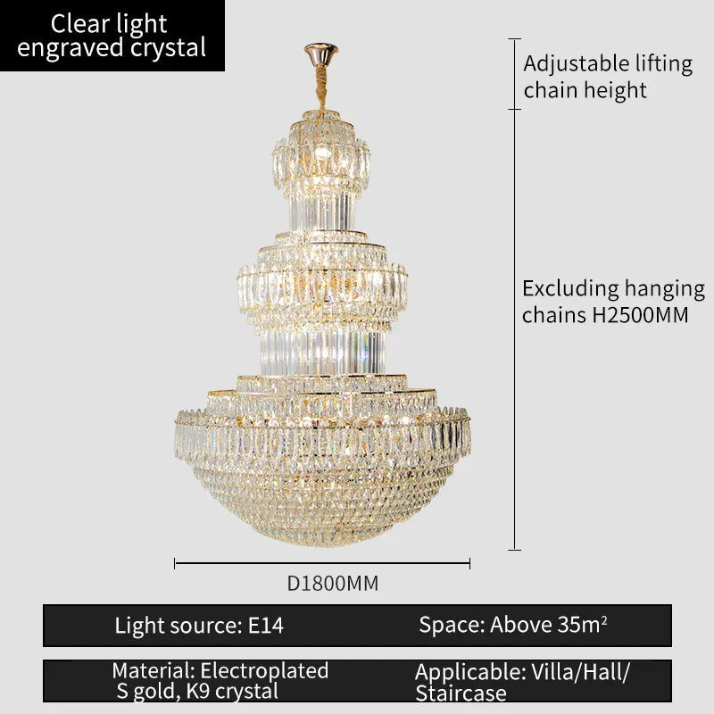 Crystal Chandelier: Elegant Lighting for Home, Villa, Hotel Lobby