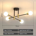 Vintage Industrial Rod Iron Ceiling Chandelier for Living Room Lighting