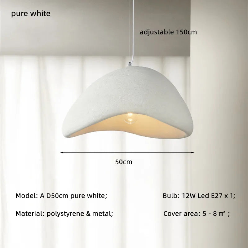 Nordic Cream Style Wabi Sabi LED Pendant Light - Retro Loft Design