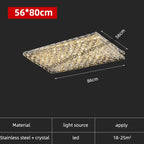 Crystal Square Ceiling Light: Elegant Indoor LED Lighting Fixture for Living Room, Bedroom & Corridor
