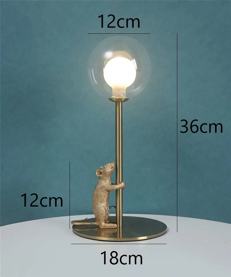 Resin Mouse Table Lamp LED Desk Light Modern Decorative Stand Lighting Fixtures