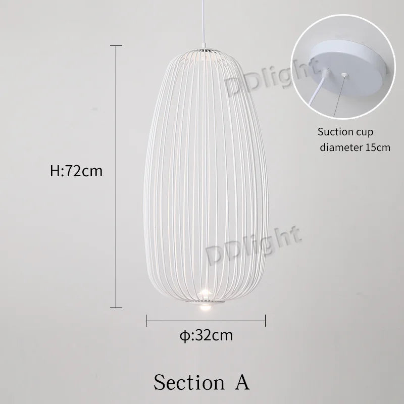 Spokes Pendant Lamp: Modern Birdcage Light for Dining Bar Kitchen Island