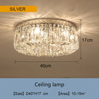 Golden LED Crystal Round Ceiling Lamp