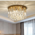 Modern Luxury Crystal Ceiling Light with LED E14, Gold/Chrome Finish