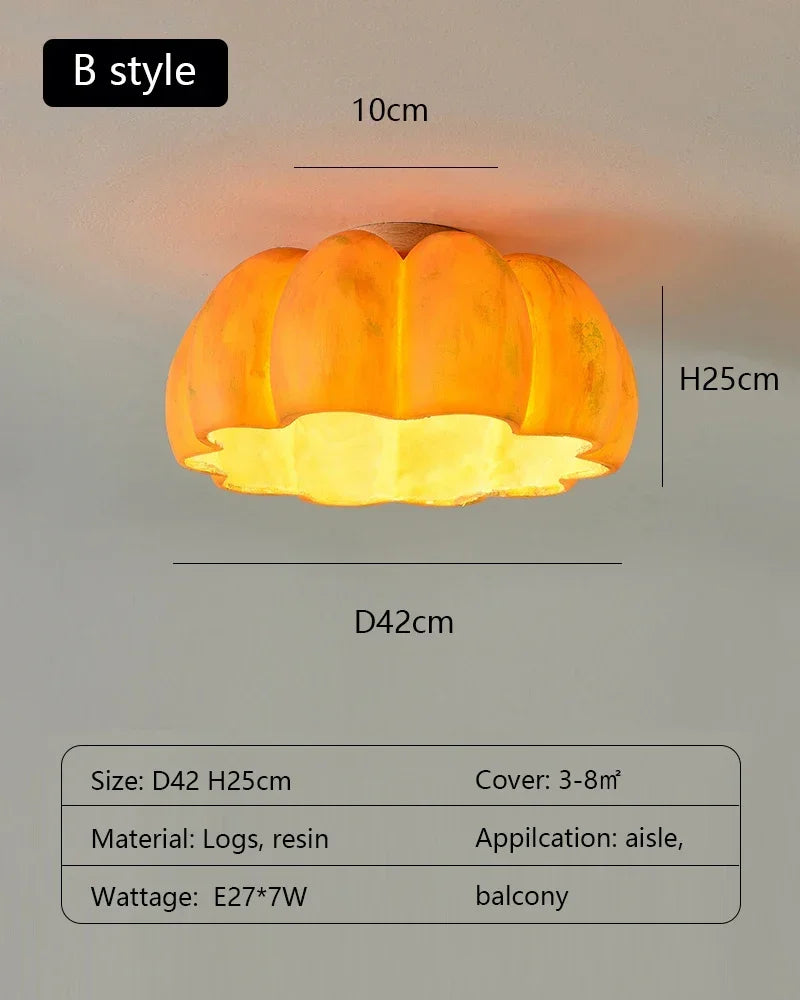 Retro LED Pumpkin Pendant Light for Dining Room, Bar, and Bedroom Decor