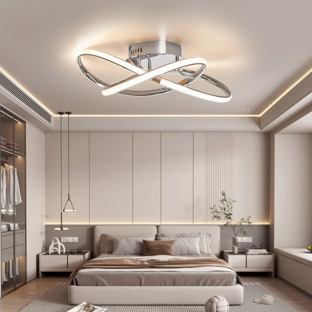 Modern Smart LED Ceiling Lights | Black/Chrome/Gold for Living Room, Bedroom, Study