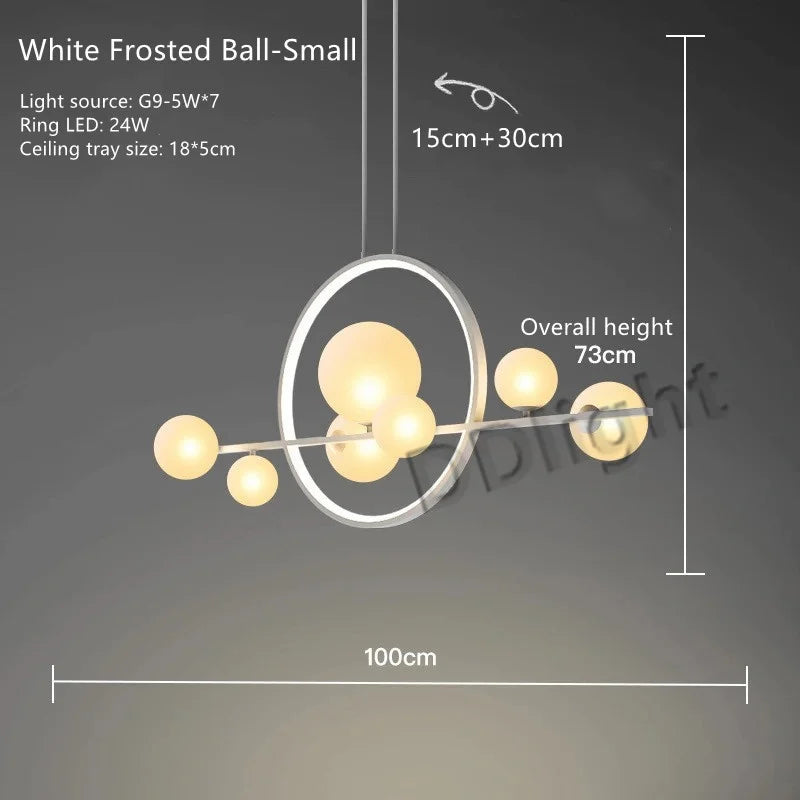 Glass Bubble LED Chandelier Dining Room Pendant Lighting