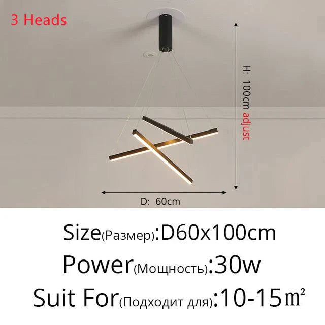 Aluminum Ceiling Chandelier: LED Changeable Shape Stair High-Rise Indoor Lighting