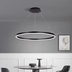 Modern LED Dimmable Chandelier Suspend Lighting, Aluminium Circle Ring Pendant Lights