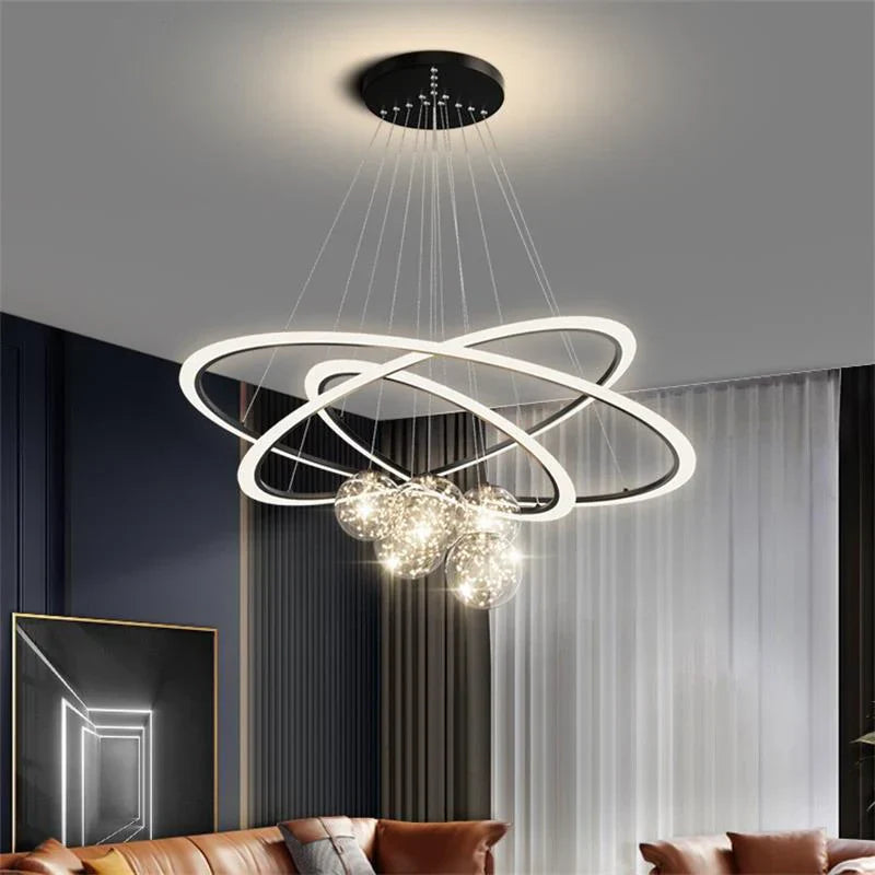 Circle Ring Pendant Light Chandelier Modern Living Room Bedroom Lamps Ceiling Luminaire
