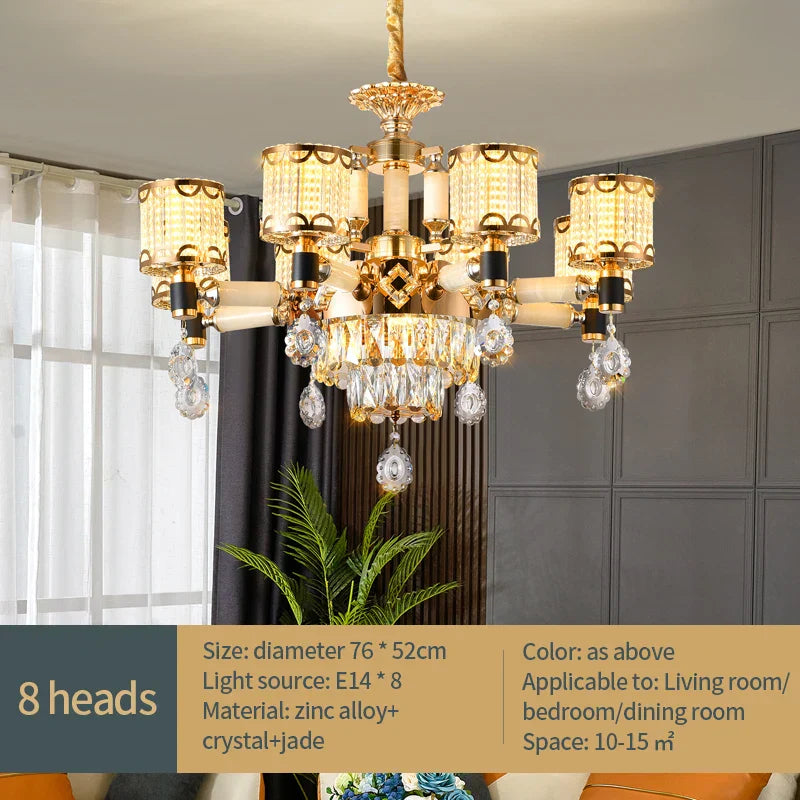 Luxury Crystal Chandelier Dining Living Room Bedroom Pendant Lamp