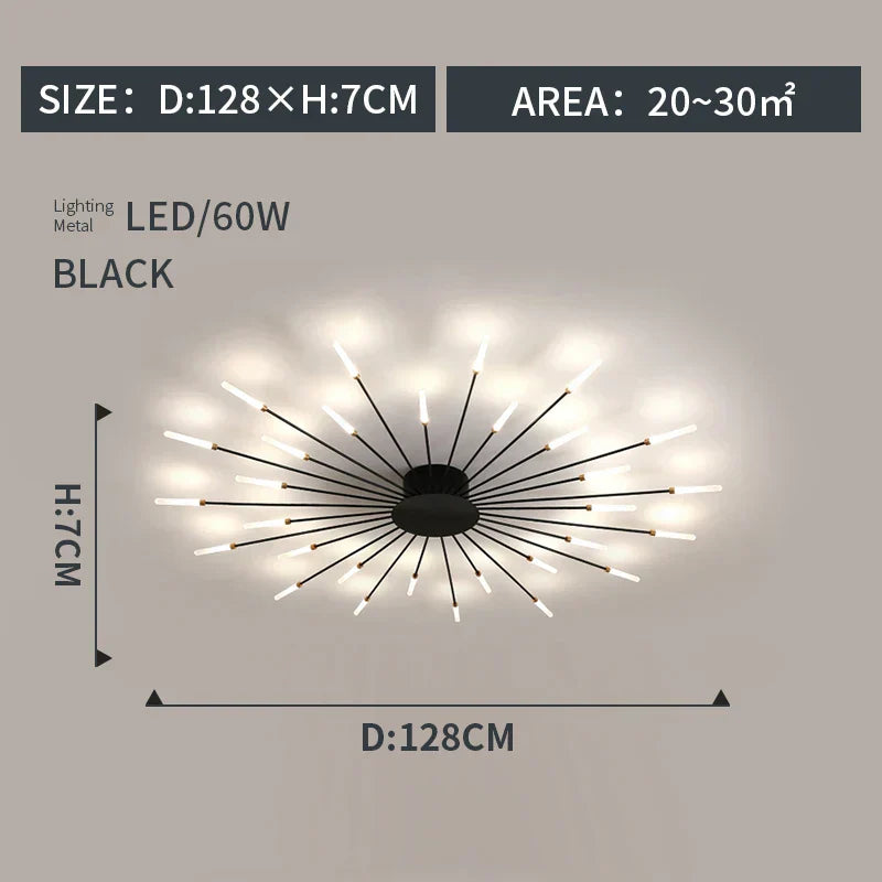 Modern Designer Fireworks LED Chandelier for Living Room Dining - Home Decor Lighting